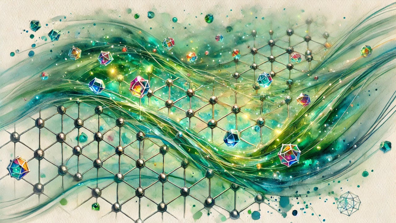 green wavy lines
