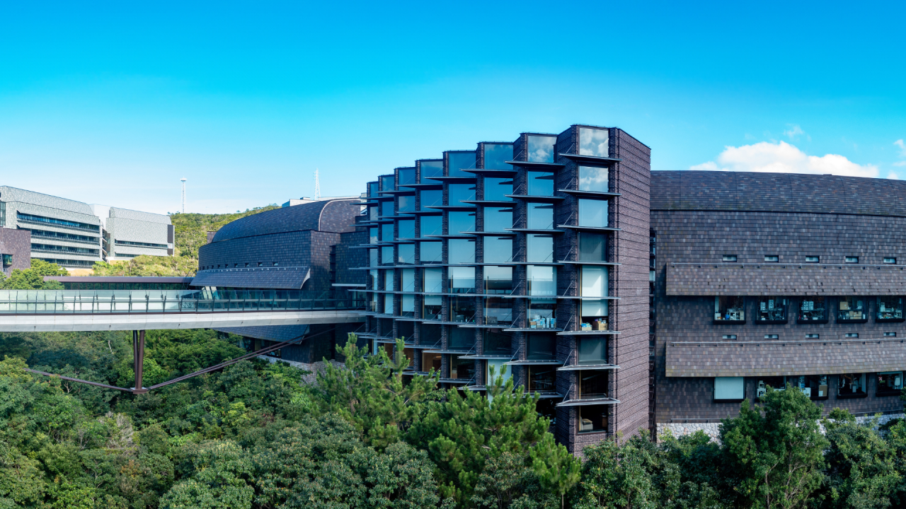Drone image of OIST lab2 building appearance