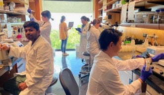 Pictures of members in lab
