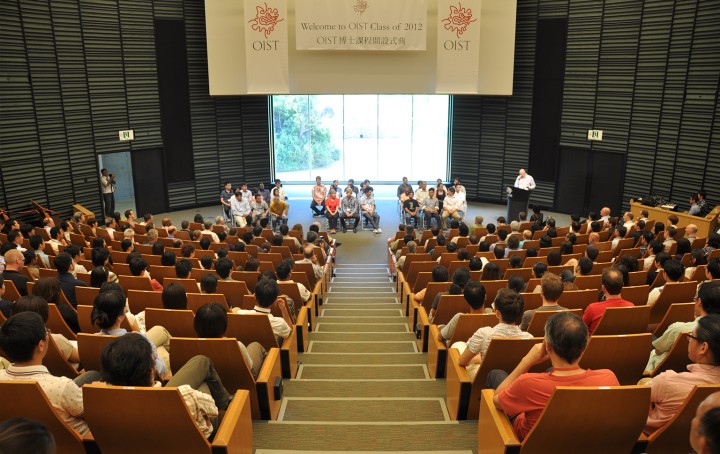 welcome ceremony in OIST auditorium 2012