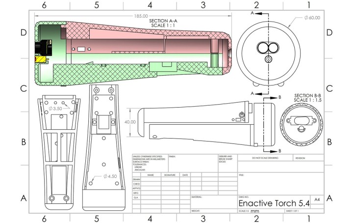 blue print of a torch