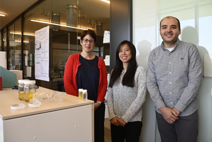 Prof. Christine Luscombe with postdocs Dr. Phan and Dr. Hassan  