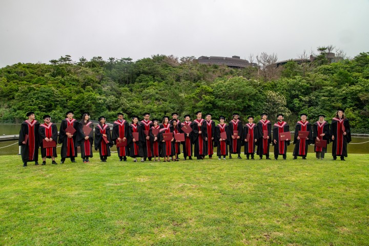 OIST’s graduating class of 2024 at the graduation reception