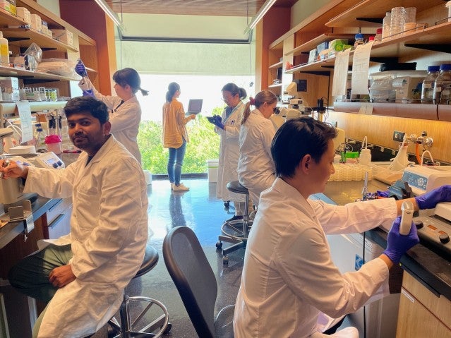 Pictures of members in lab