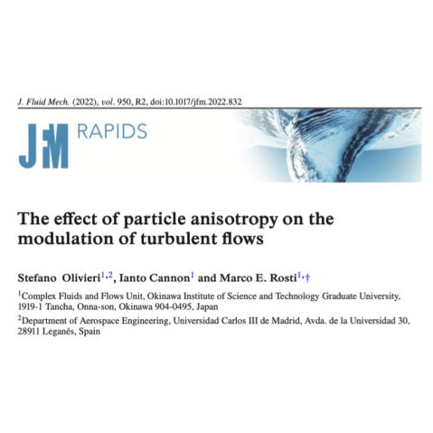 Photo of paper published in Journal of Fluid Mechanics