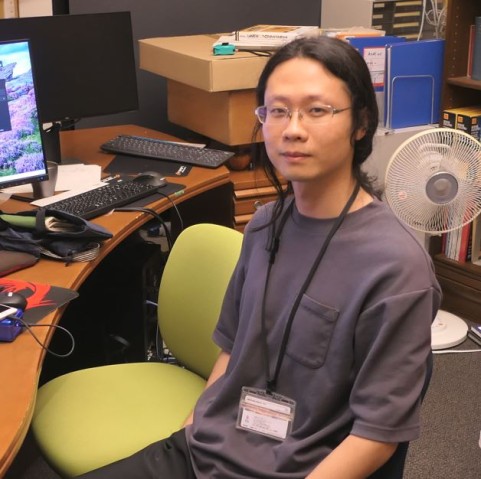 A man sitting in an office