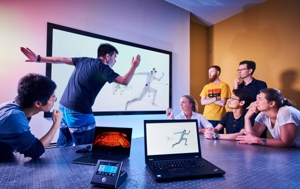 Students looking at the screen