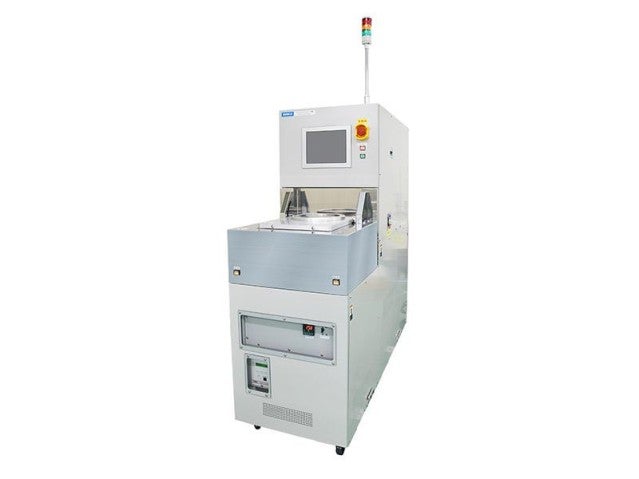 cleanroom tech with sample chamber for wafers and control touchscreen