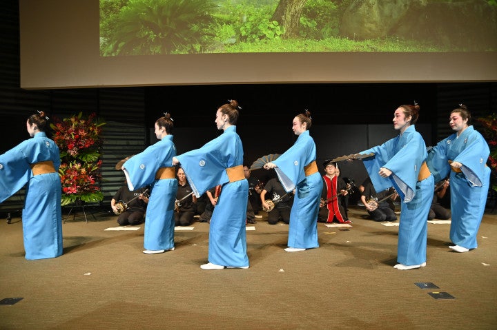 OIST staff dancers and musicians at the Graduation Ceremon 2026