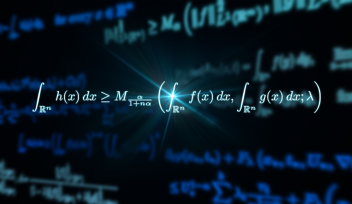 Layers of mathematical formula in white text on a dark background.