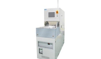 cleanroom tech with sample chamber for wafers and control touchscreen