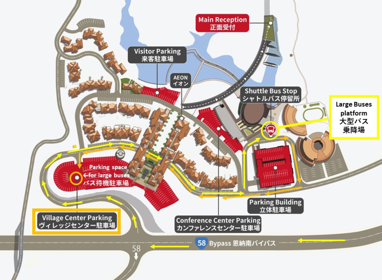 Main campus parking map for large buses
