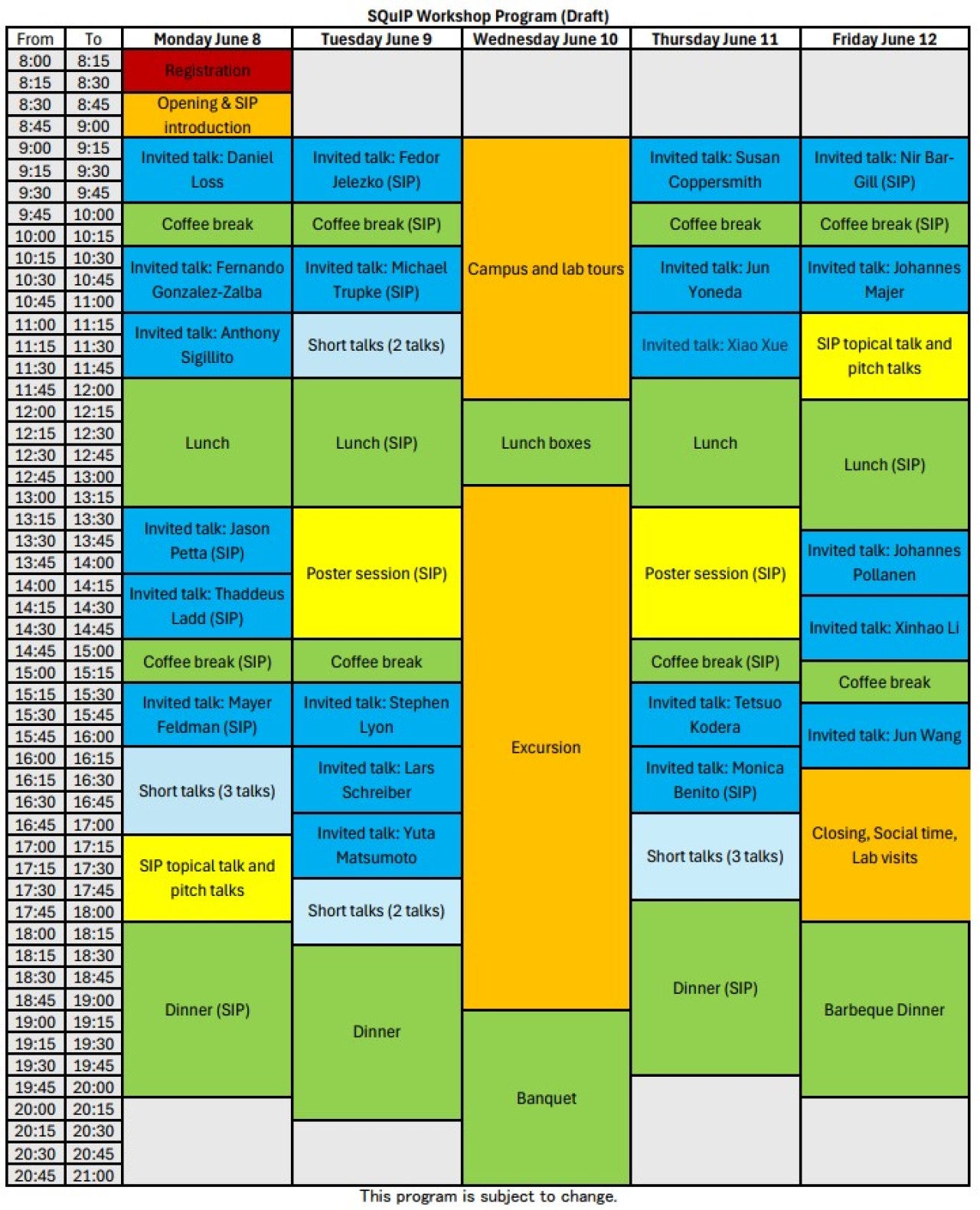SQuIP Workshop Program (Draft)