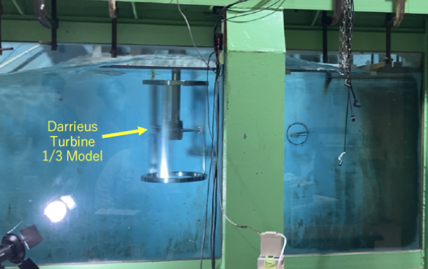 Darrieus turbine WEC Model (1/3-scale) Water flow Test in Nagasaki