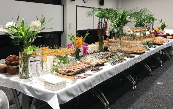CC-Meeting Room 1: Dinner (reception/banquet) setup during international conference (catering by external vendor)
