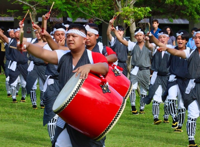 A youth group from Onna-son performs Eisa, an Okinawan dance with drums