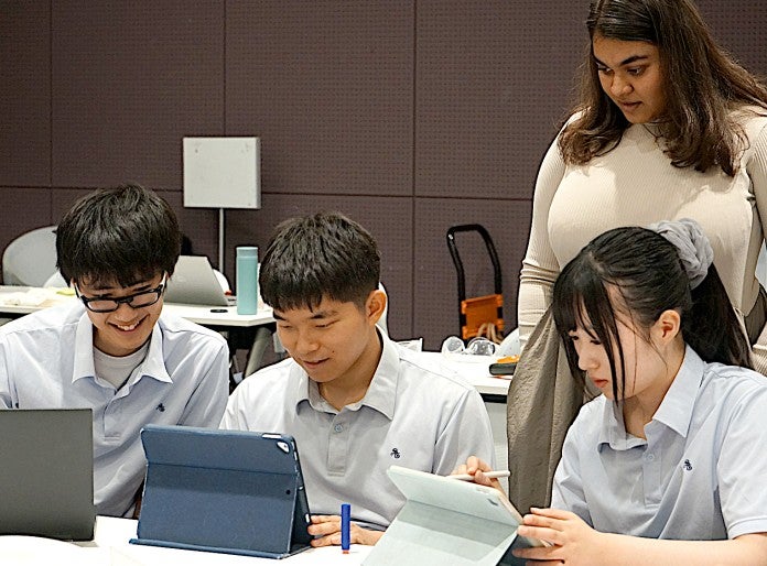 students in a room